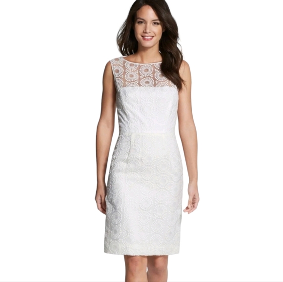 Maggy London Dresses & Skirts - Maggy London Embroidered Illusion Yoke Sheath DressDescription 10